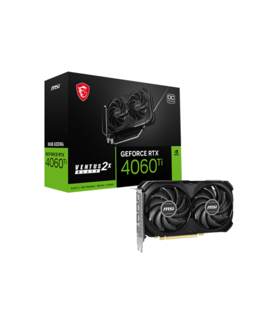 Msi geforce rtx 4060 ti ventus 2x black 8g oc nvidia 8 gb gddr6