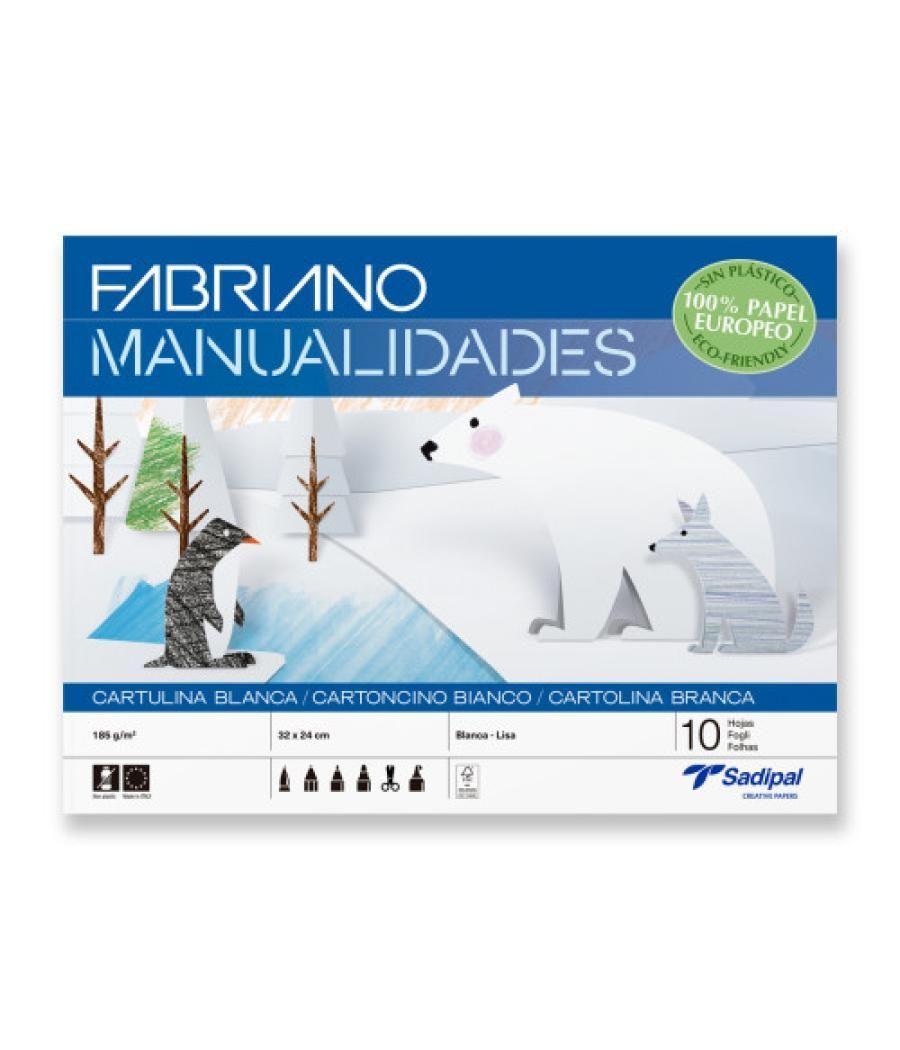 Bloc 10 hojas manualidades cartulina blanca fabriano s0400003