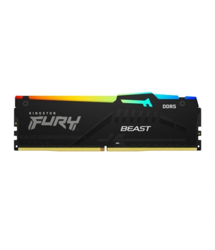 Memoria kingston fury beast rgb ddr5 16gb 4800mhz cl38 kf5