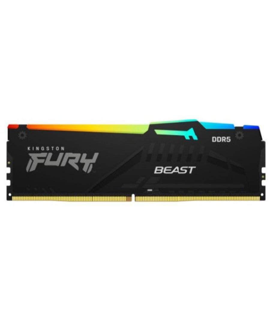 Memoria kingston fury beast rgb ddr5 16gb kit2 4800mt/s cl3