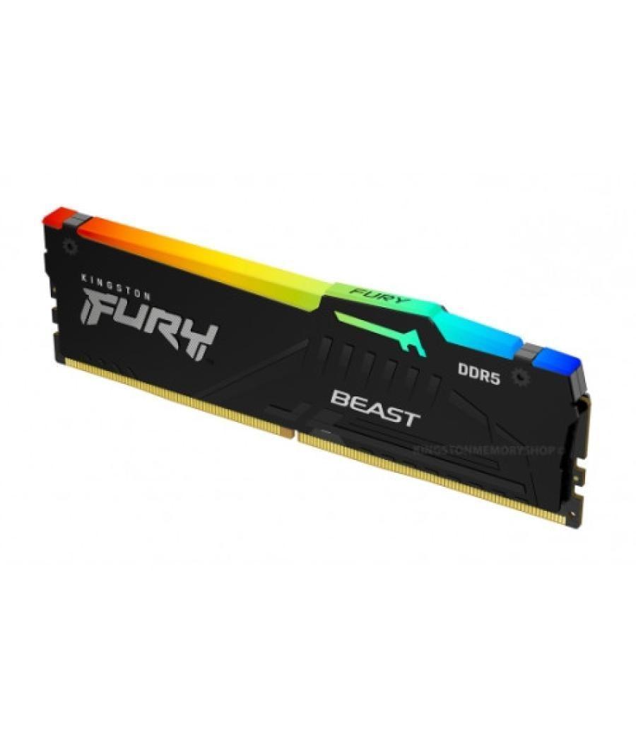 Memoria kingston fury beast rgb ddr5 64gb kit2 5200mt/s cl4