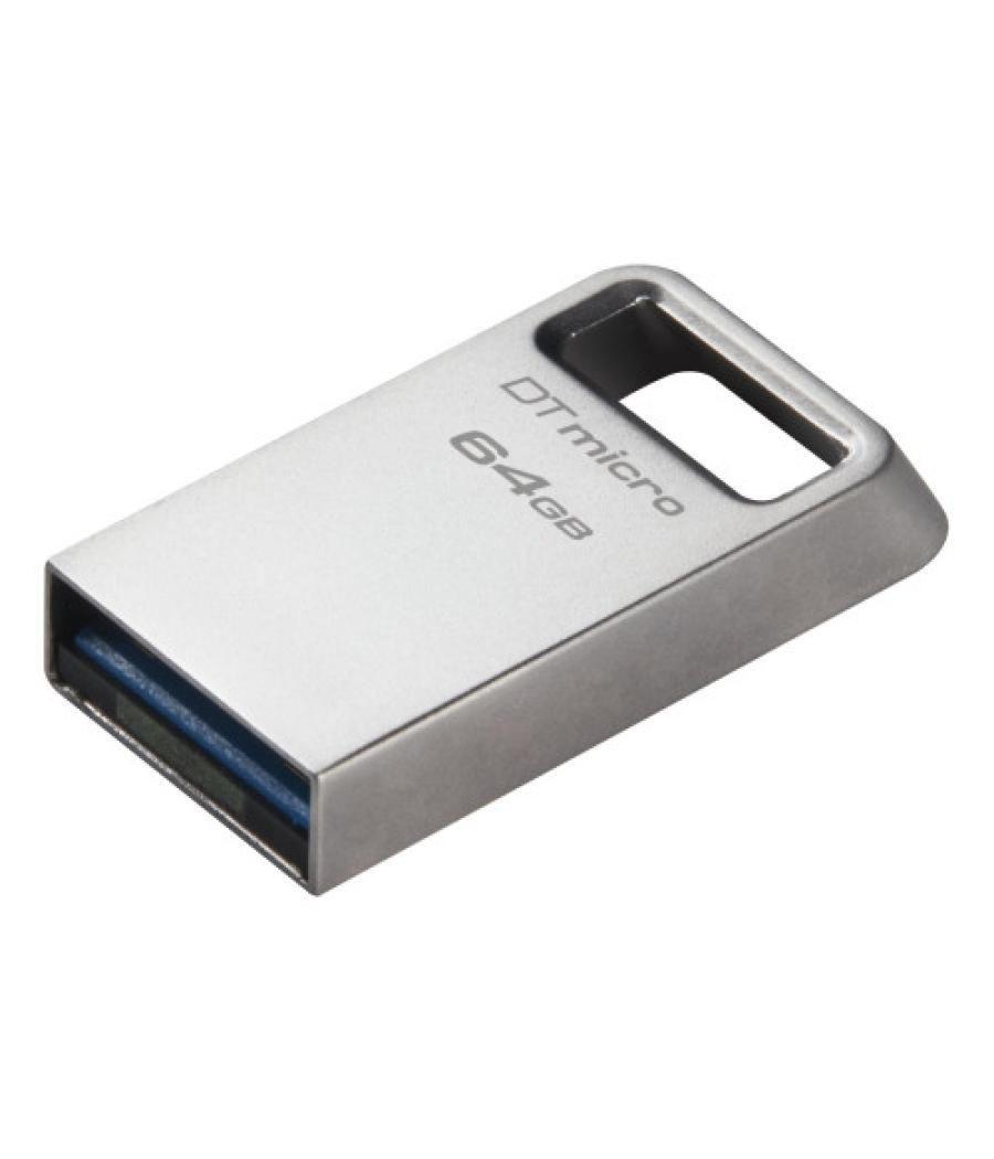 Kingston technology datatraveler micro unidad flash usb 64 gb usb tipo a 3.2 gen 1 (3.1 gen 1) plata