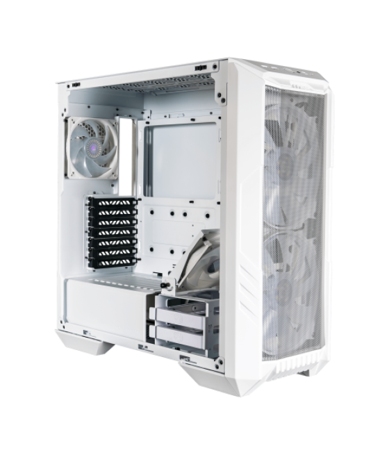 Caja cooler master haf500 e-atx argb blanca cristal templado (h500-wgnn-s00)