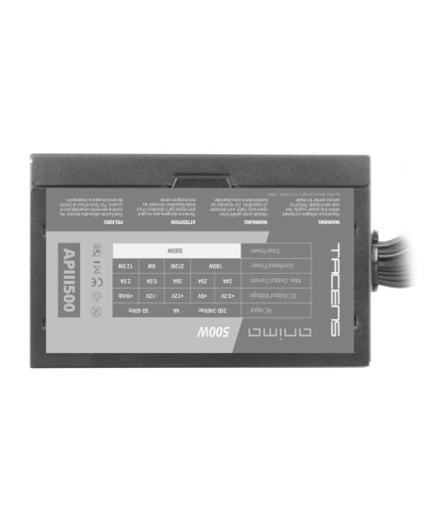 Tacens anima apiii500 fuente alimentación pc atx 500w 85% bronze 12v ventilador 12cm