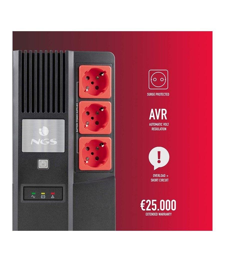 SAI Offline NGS Fortress Bunker/ 600VA-360W/ 6 Salidas/ Formato Bloque - Imagen 4