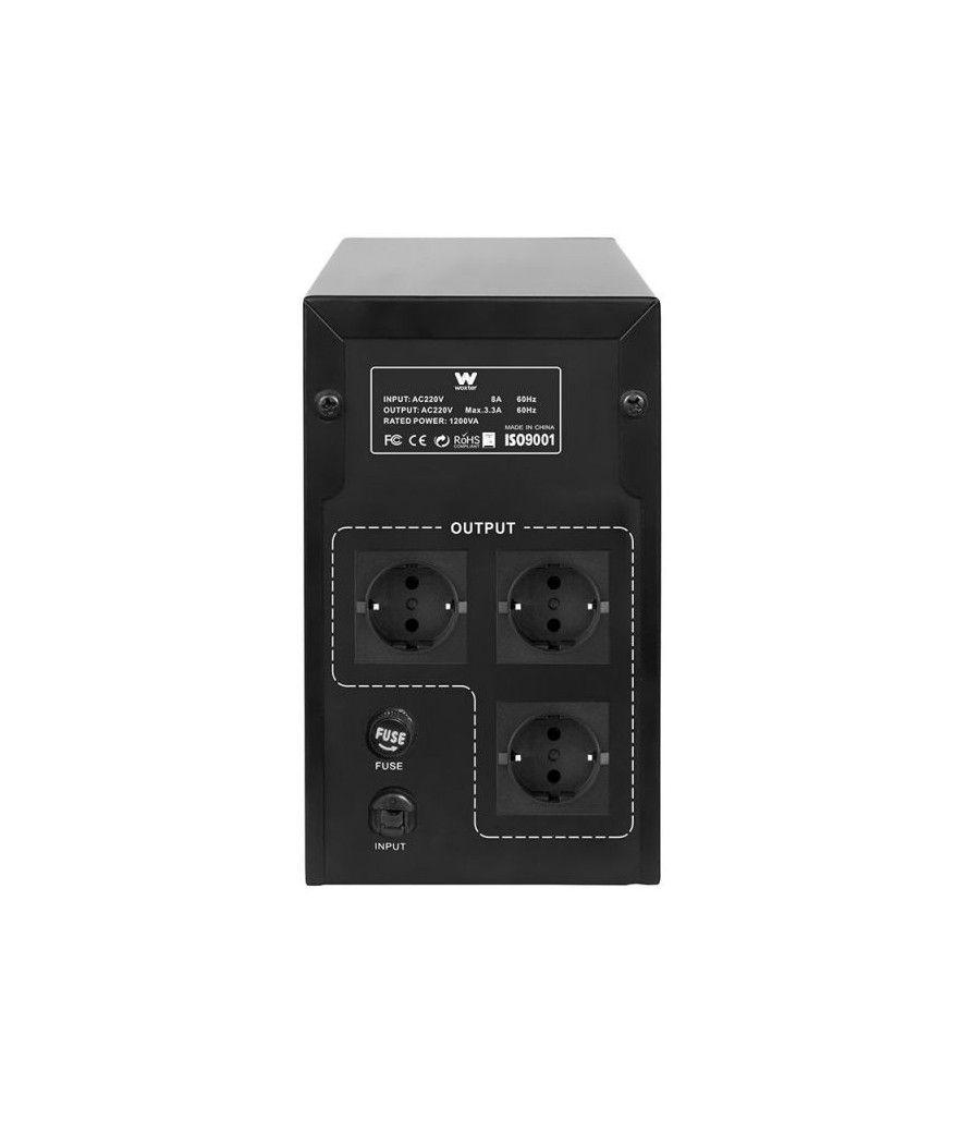 SAI Línea Interactiva Woxter UPS 1200 VA/ 1200VA-720W/ 3 Salidas/ Formato Torre - Imagen 2