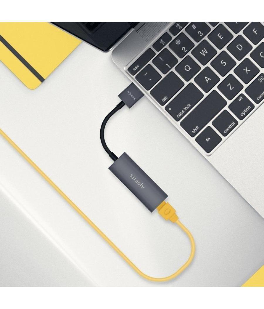 Adaptador usb 3.0 aisens a106-0708/ usb macho - rj45 hembra/ 15cm/ gris