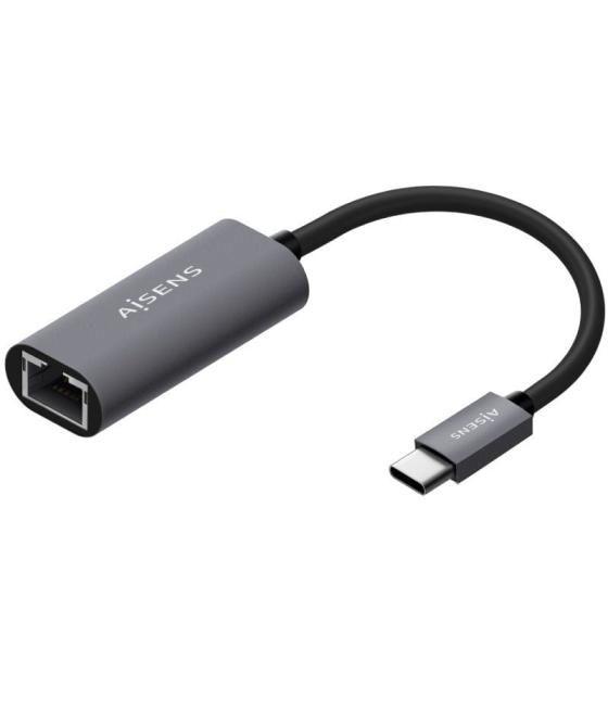 Adaptador usb tipo-c aisens a109-0709/ usb tipo-c macho - rj45 hembra/ 1000mbps/ 15cm/ gris