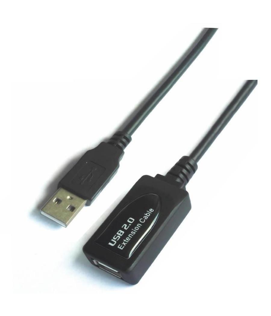 Cable alargador usb 2.0 aisens a101-0018/ usb macho - usb hembra/ hasta 2.5w/ 60mbps/ 5m/ negro