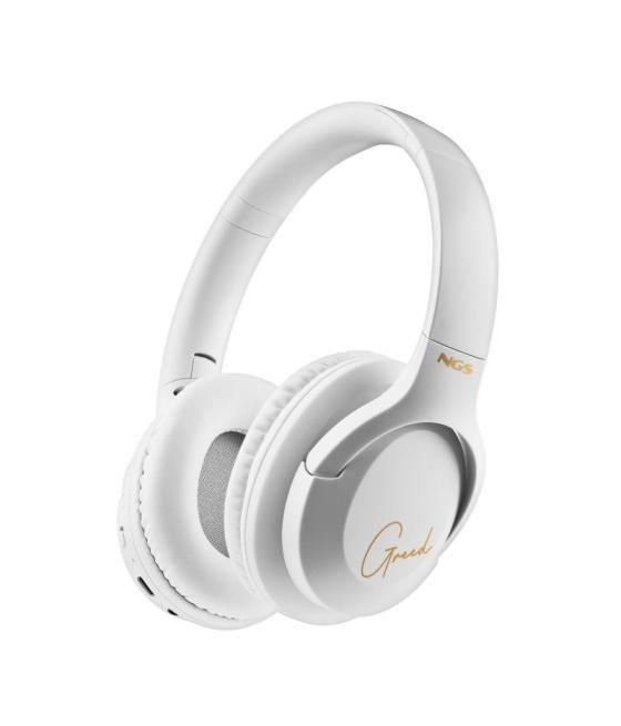 Auriculares inalámbricos ngs artica greed/ con micrófono/ bluetooth/ blanco