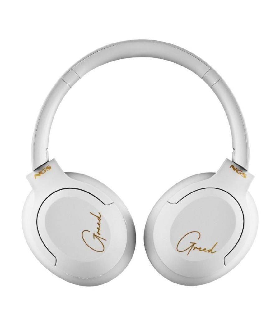 Auriculares inalámbricos ngs artica greed/ con micrófono/ bluetooth/ blanco