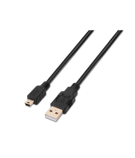 Cable usb 2.0 aisens a101-0025/ usb macho - usb mini/ hasta 2.5w/ 60mbps/ 1.8m/ negro