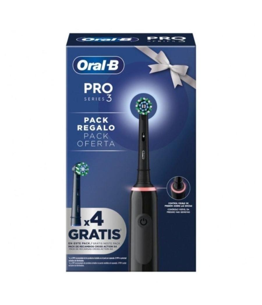 Cepillo dental braun oral-b pro 3/ incluye 4 cabezales/ negro