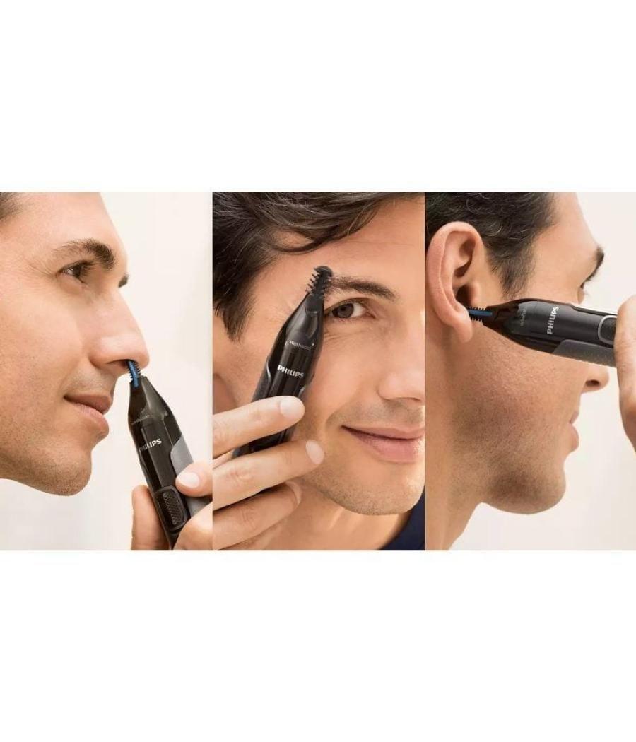 Perfilador philips nose trimmer 3650 serie 3000/ a pilas/ 3 accesorios