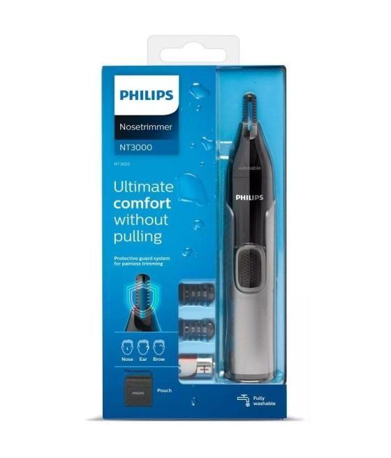 Perfilador philips nose trimmer 3650 serie 3000/ a pilas/ 3 accesorios