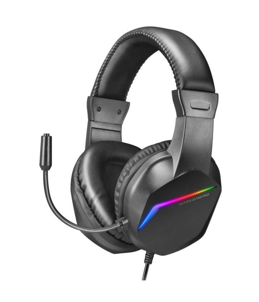 Auriculares gaming con micrófono mars gaming mh122/ jack 3.5/ negros