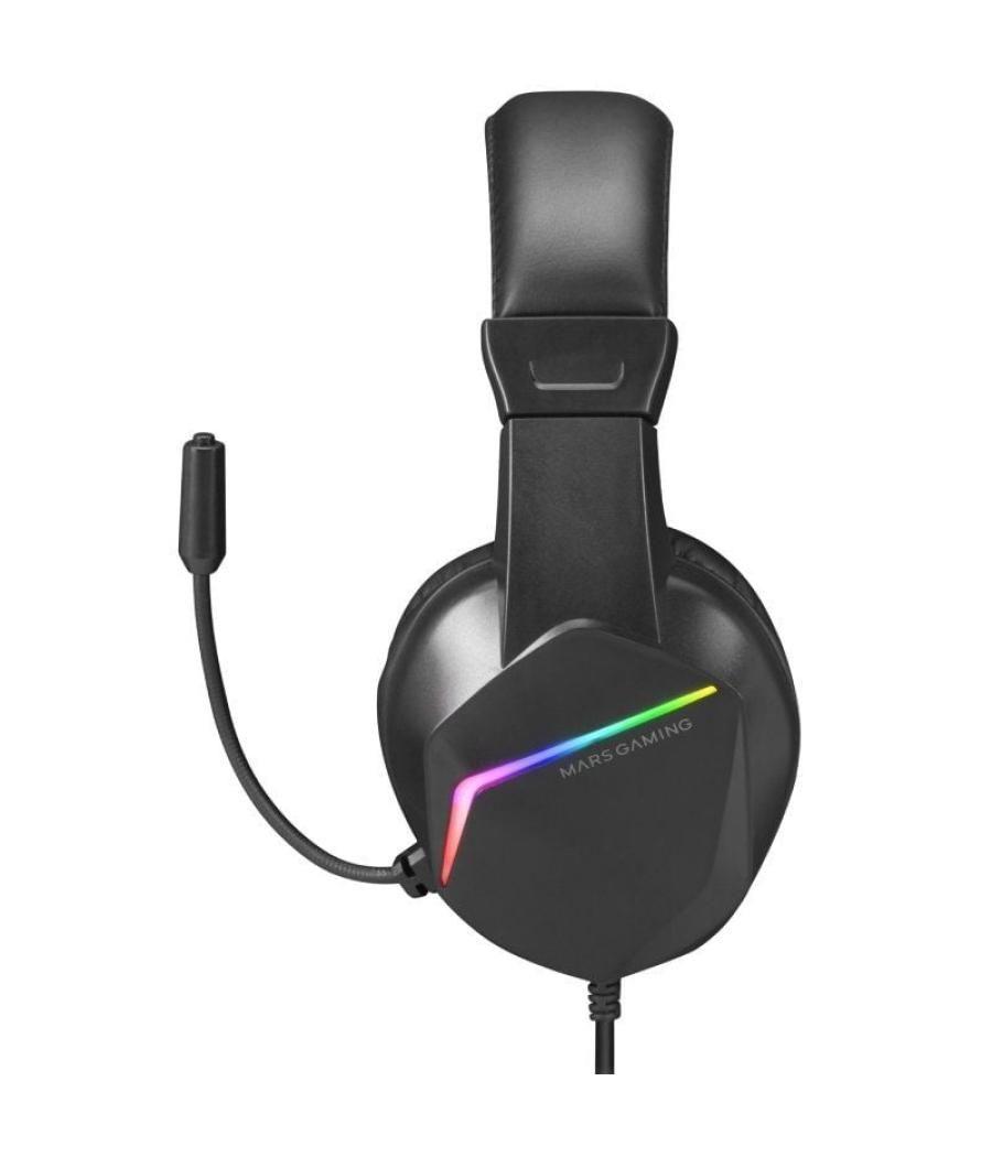 Auriculares gaming con micrófono mars gaming mh122/ jack 3.5/ negros