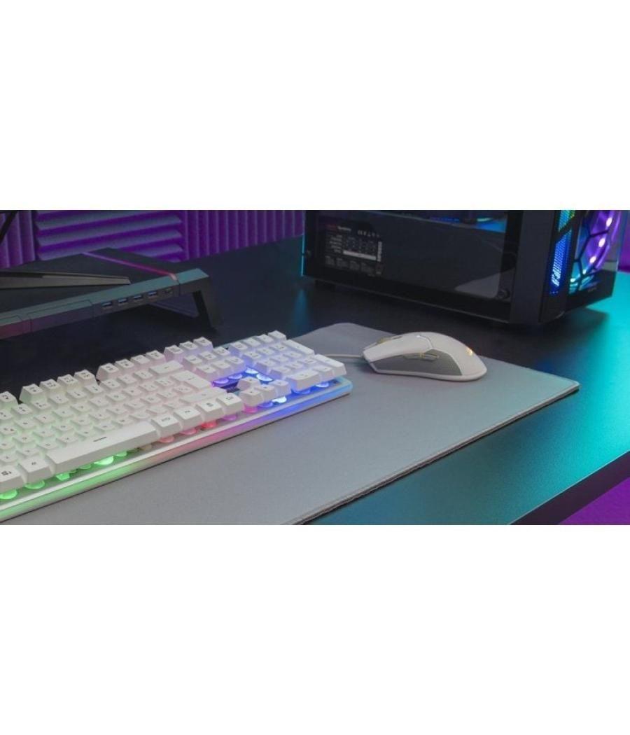 Pack gaming mars gaming mcpx/ teclado h-mech + ratón óptico + alfombrilla/ blanco