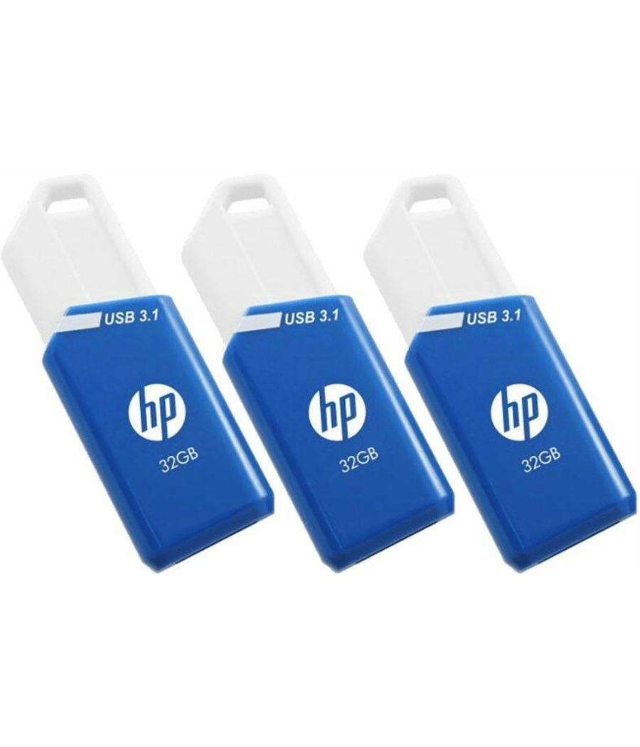 Usb 3.1 hp 32gb x755w pack de 3 azul