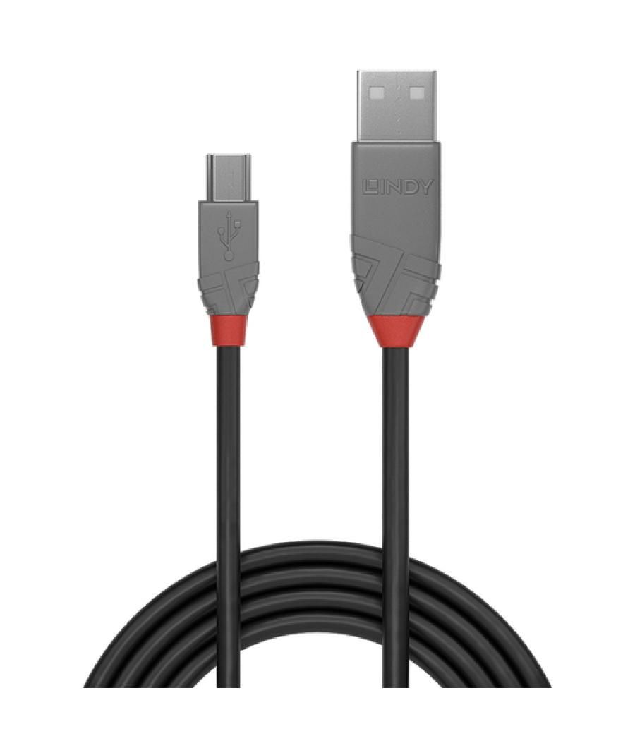 Lindy 36720 cable USB 0,2 m USB 2.0 USB A Mini-USB B Negro