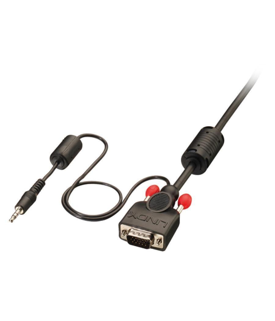 Lindy 37299 adaptador de cable de vídeo 2 m VGA (D-Sub) + 3,5mm Negro, Rojo