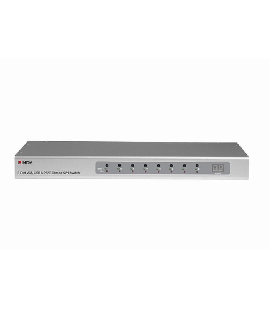 Lindy 39526 interruptor KVM Montaje en rack Plata