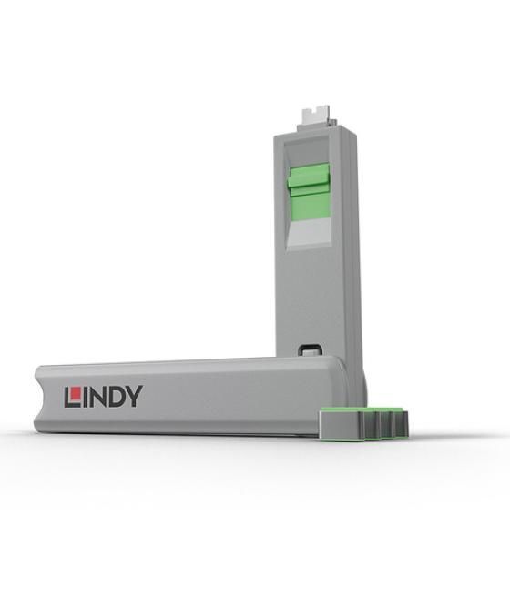 Lindy 40426 bloqueador de puerto Bloqueador de puerto + clave USB Tipo C Verde 5 pieza(s)