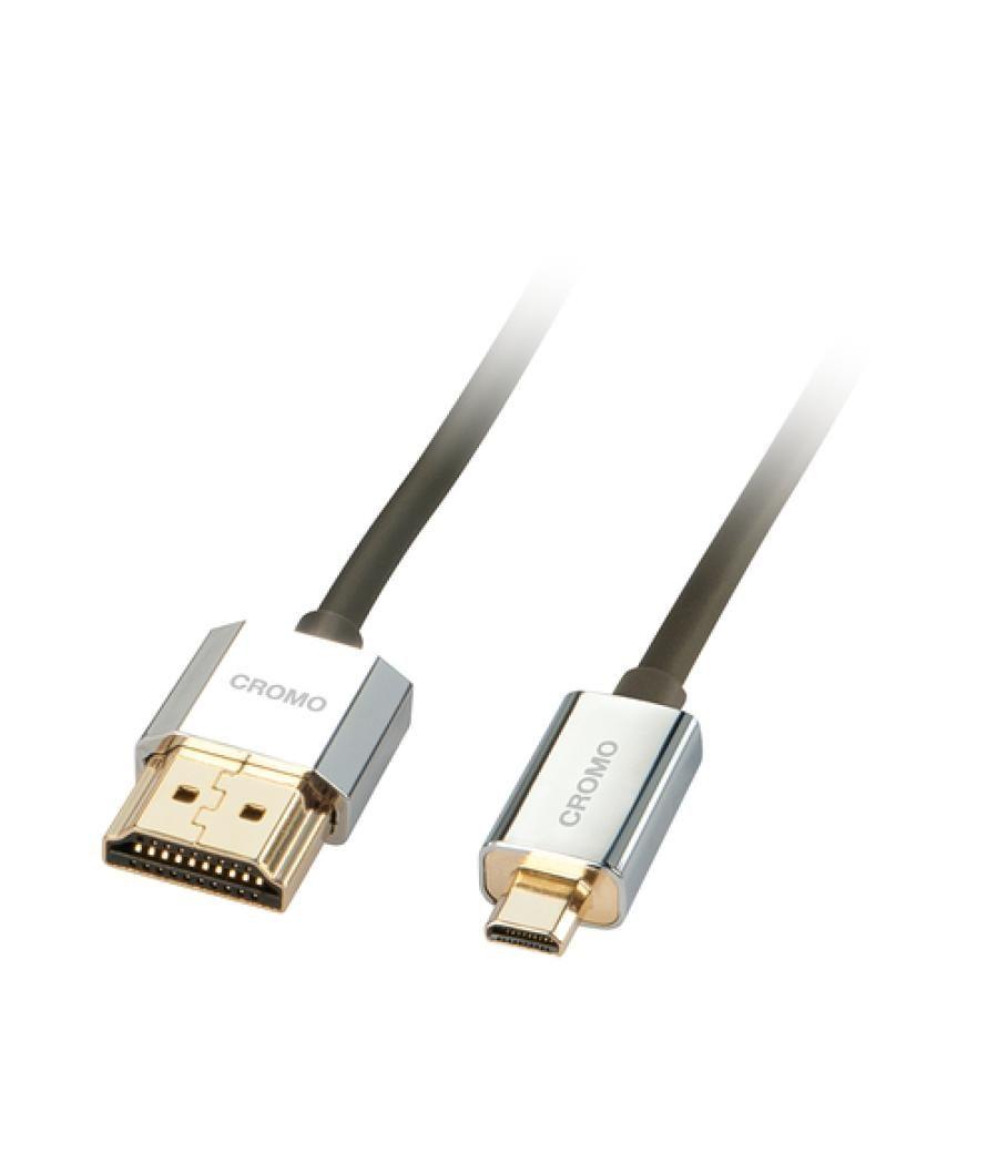 Lindy 41680 cable HDMI 0,5 m HDMI tipo A (Estándar) HDMI tipo D (Micro) Negro, Plata