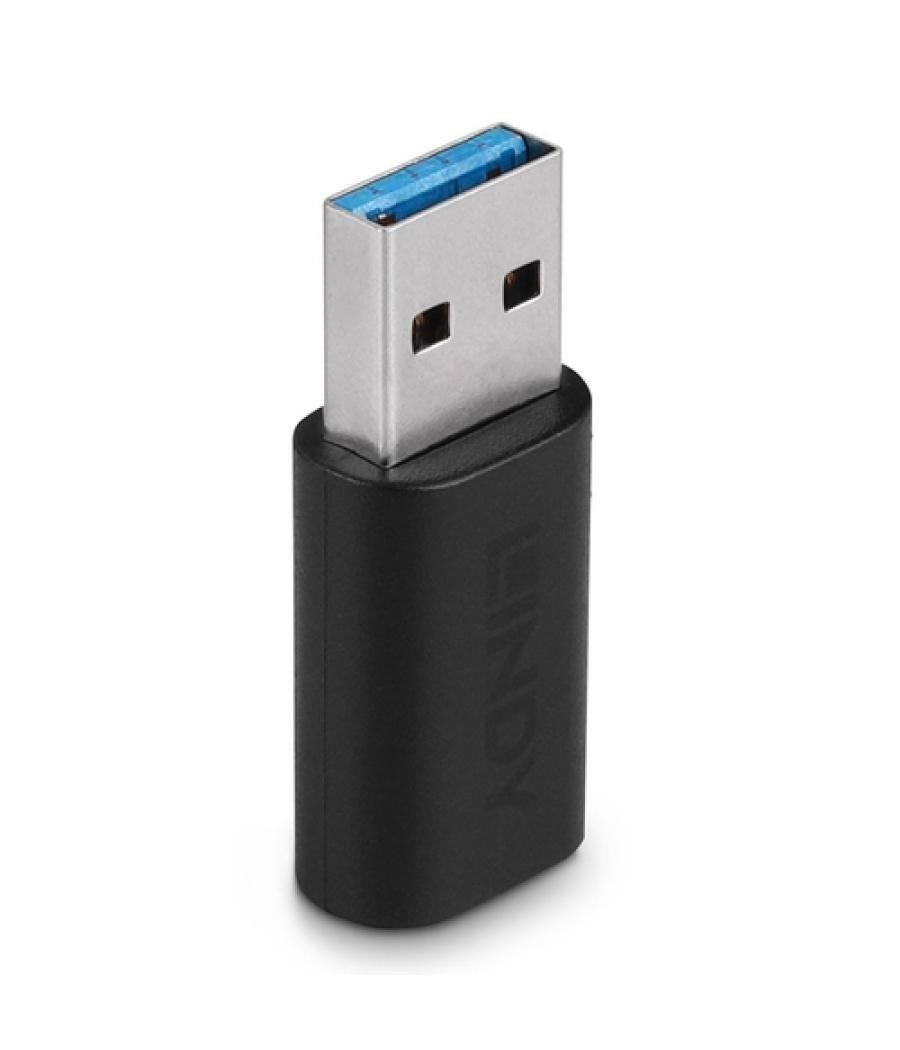 Lindy 41904 cambiador de género para cable USB 3.2 Type A USB 3.2 Type C Negro