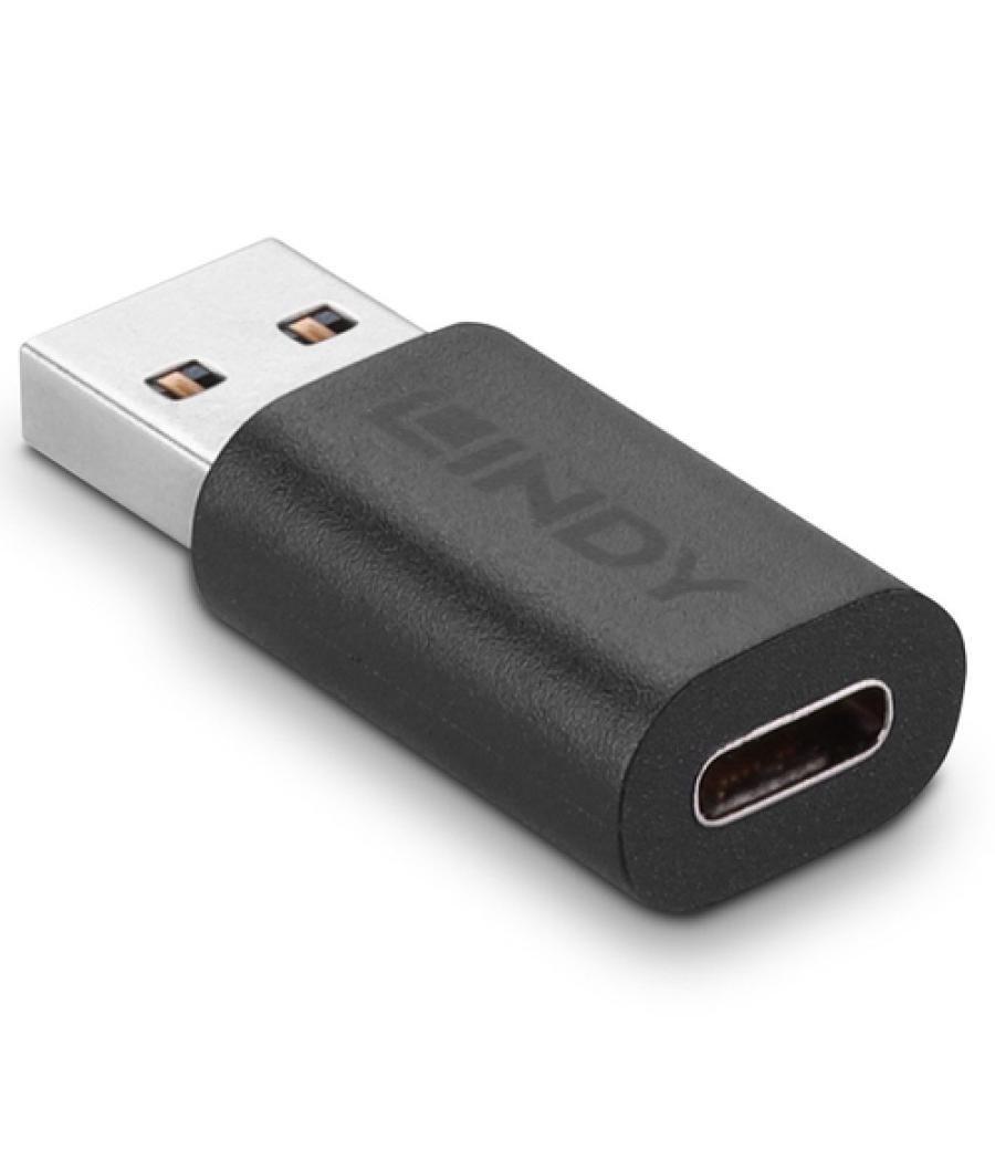 Lindy 41904 cambiador de género para cable USB 3.2 Type A USB 3.2 Type C Negro