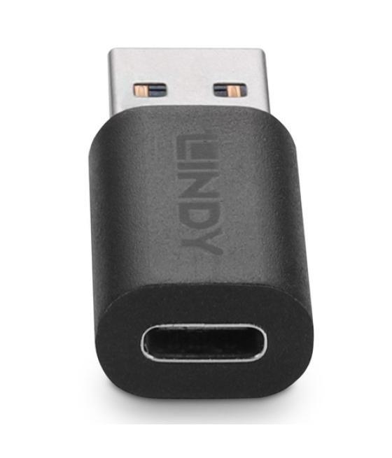 Lindy 41904 cambiador de género para cable USB 3.2 Type A USB 3.2 Type C Negro