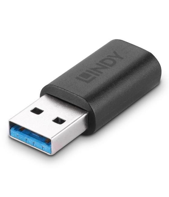 Lindy 41904 cambiador de género para cable USB 3.2 Type A USB 3.2 Type C Negro