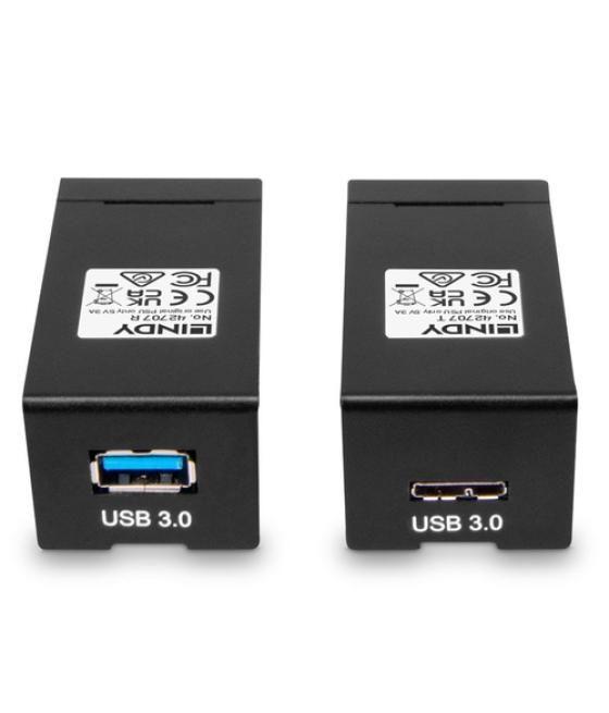 Lindy 42707 extensor audio/video Transmisor y receptor de señales AV Negro