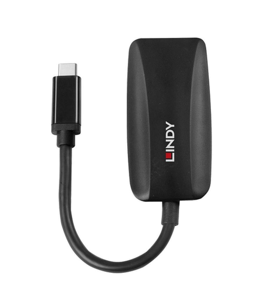 Lindy 43337 adaptador de cable de vídeo 0,13 m USB Tipo C DisplayPort Negro
