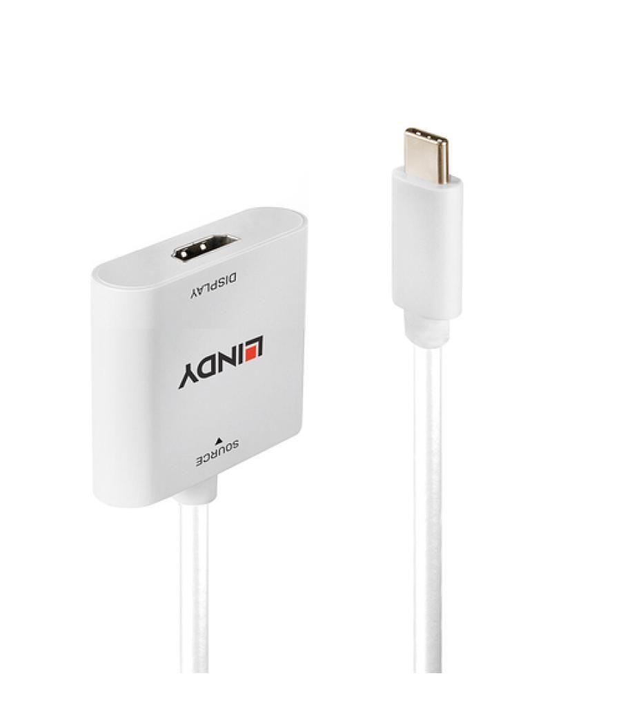 Lindy 43339 adaptador de cable de vídeo 0,1 m USB Tipo C HDMI Blanco