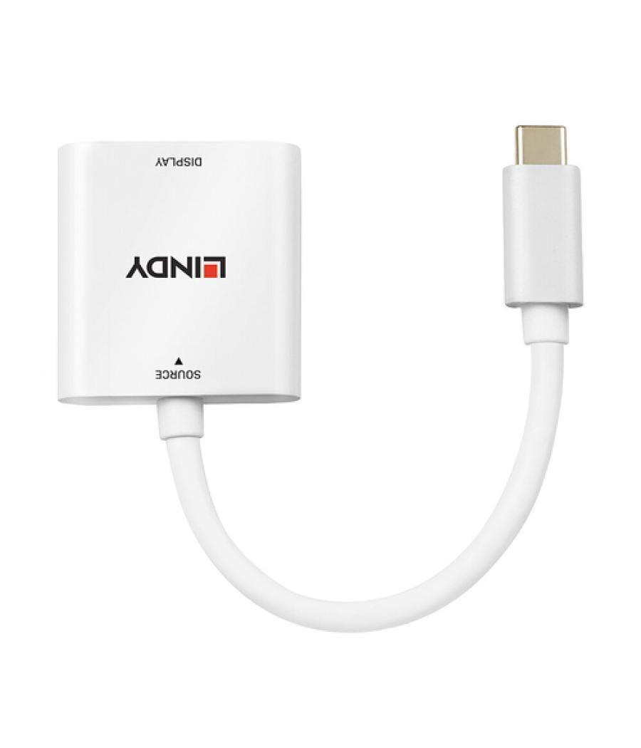 Lindy 43339 adaptador de cable de vídeo 0,1 m USB Tipo C HDMI Blanco