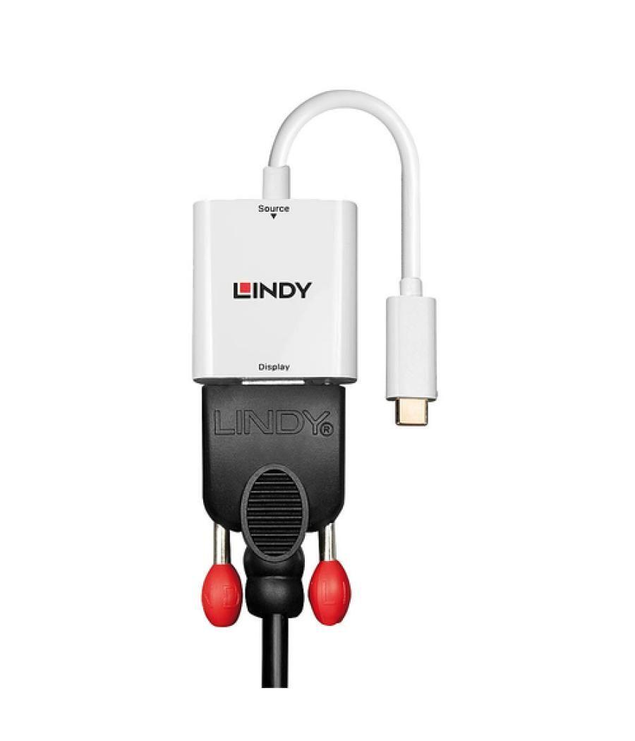 Lindy 43355 adaptador de cable de vídeo USB Tipo C VGA (D-Sub) Blanco