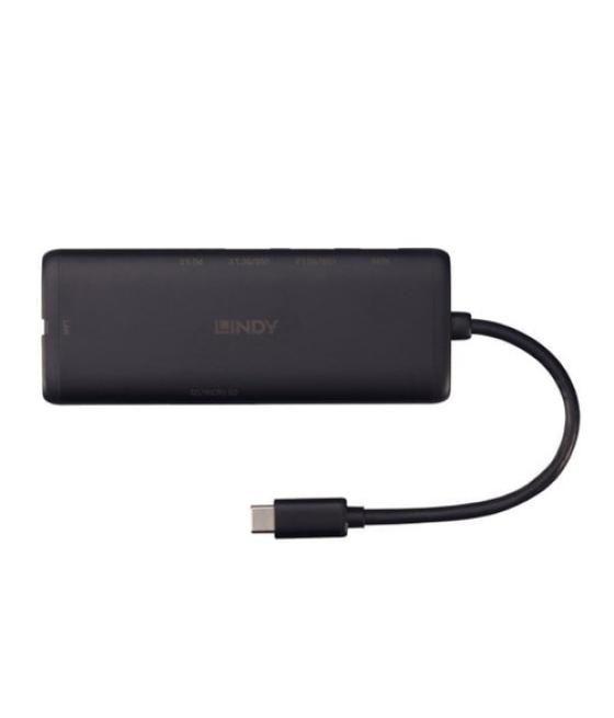 Lindy 43358 base para portátil y replicador de puertos Alámbrico USB 3.2 Gen 1 (3.1 Gen 1) Type-C Negro