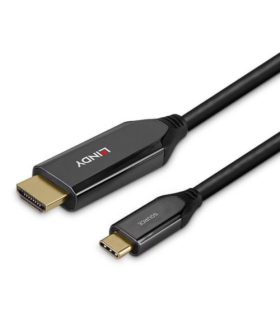 Lindy 43369 adaptador de cable de vídeo 3 m USB Tipo C HDMI tipo A (Estándar) Negro