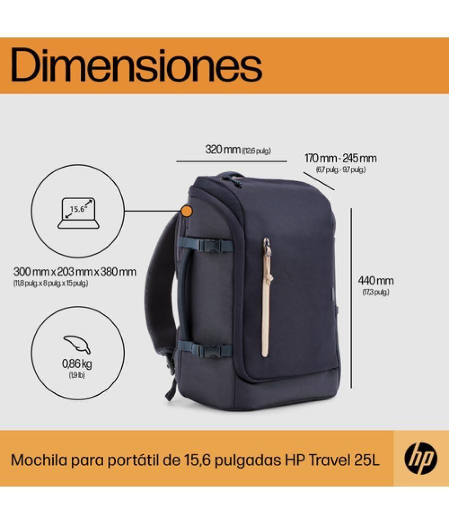 HP Mochila para portátil Travel de 15,6 pulgadas y 25 litros gris hierro