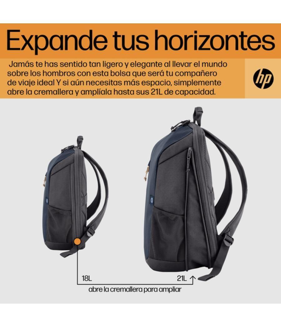 HP Mochila para portátil Travel de 15,6 pulgadas y 18 litros, color gris