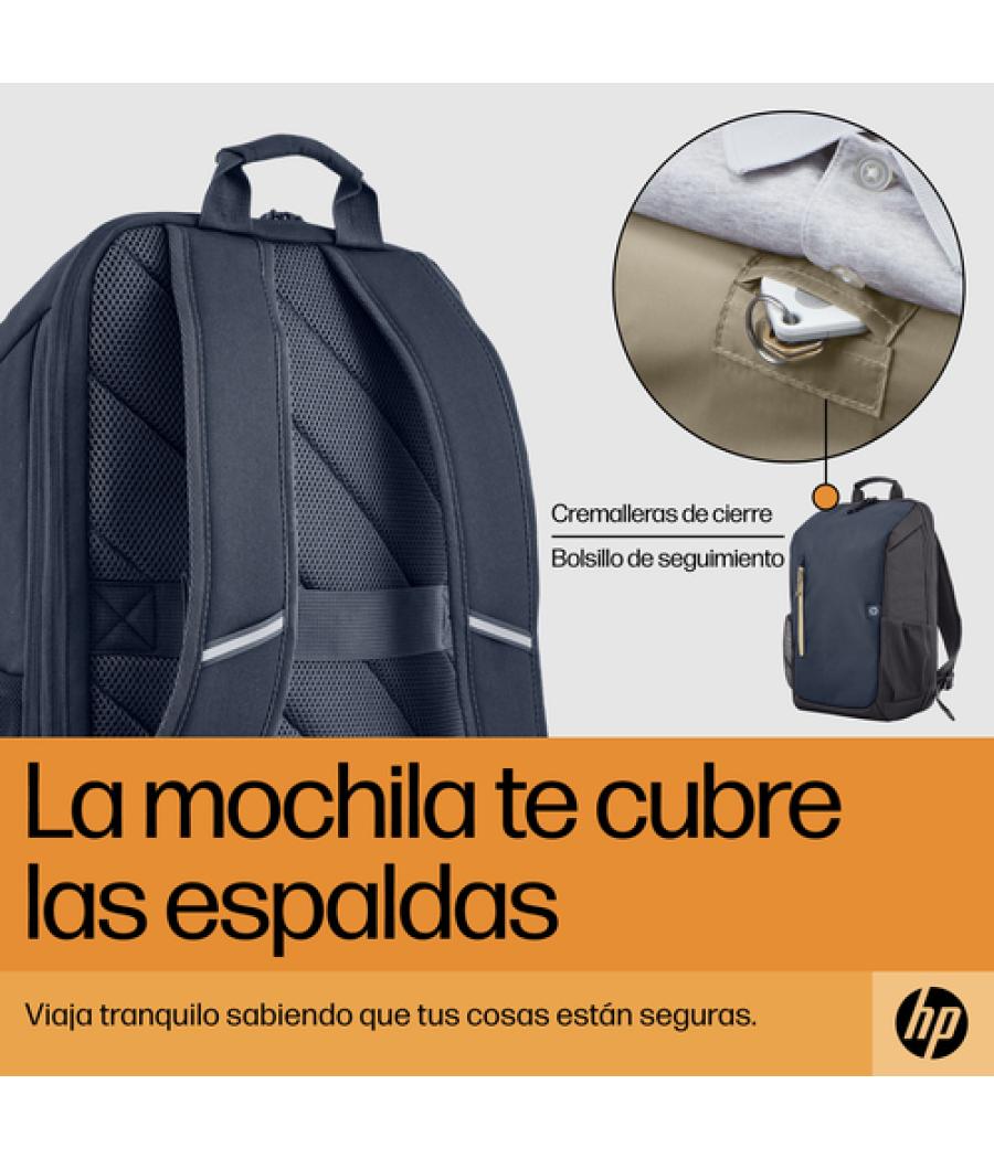 HP Mochila para portátil Travel de 15,6 pulgadas y 18 litros, color gris