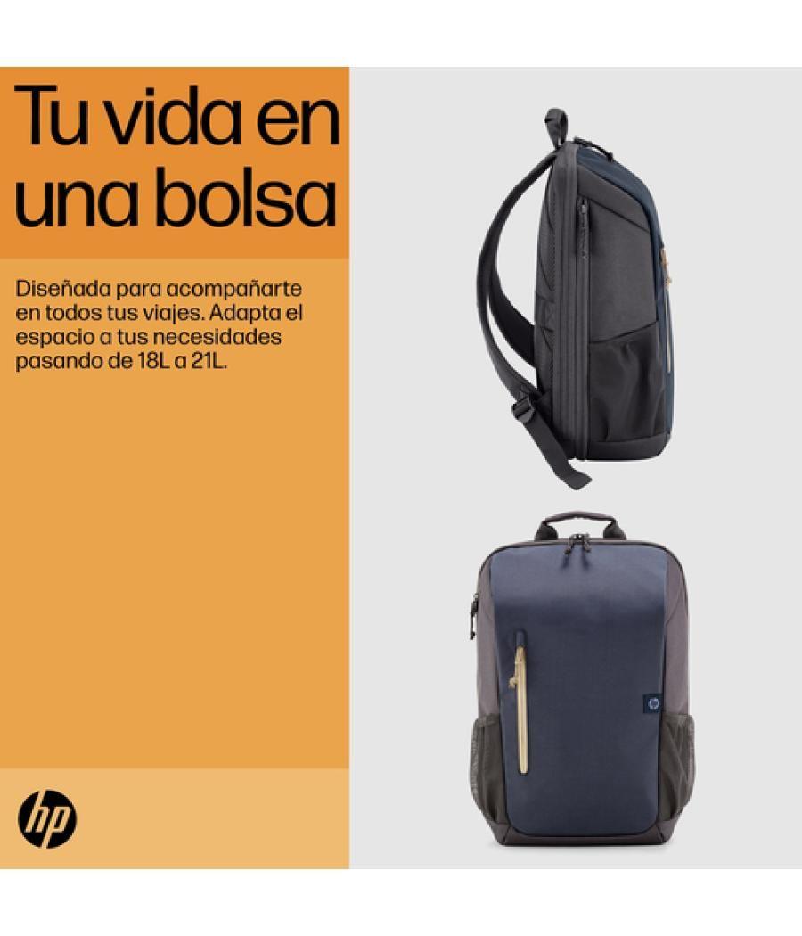 HP Mochila para portátil Travel de 15,6 pulgadas y 18 litros, color gris