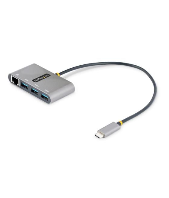 StarTech.com Hub Adaptador USB-C con Ethernet de 3 Puertos USB-A - Red Ethernet Gigabit RJ45 - USB 3.0 5Gb - Alimentado por el B