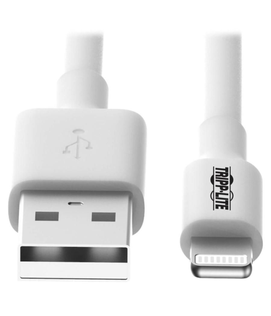 Tripp Lite M100-003-WH Cable de Sincronización y Carga USB-A a Lightning, Certificado MFi - Blanco, M/M, USB 2.0, 0.91 m [3 pies