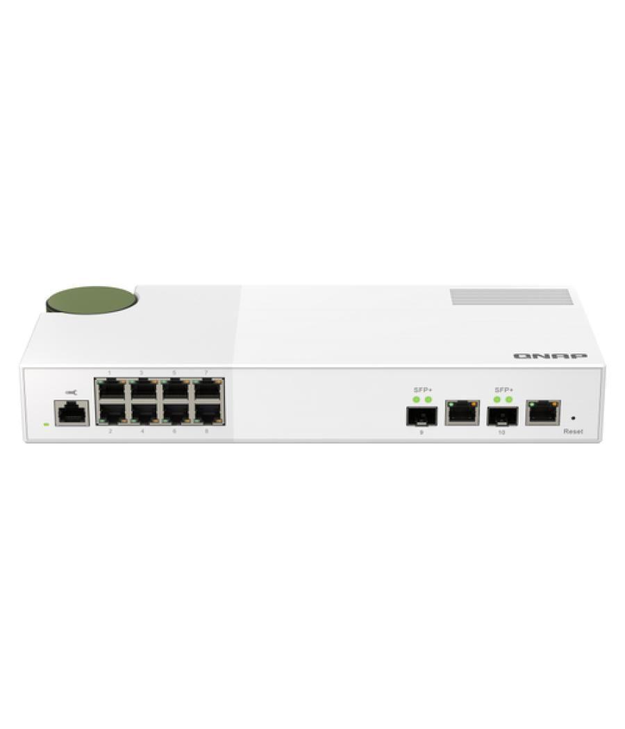 QNAP QSW-M2108-2C switch Gestionado L2 2.5G Ethernet (100/1000/2500) Gris, Blanco