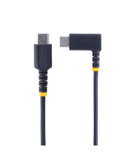 StarTech.com Cable 15cm USB C Acodado - en Ángulo Recto - PD 60W - 3A - Cable USB-C de Carga Rápida - de Alta Resistencia - USB 