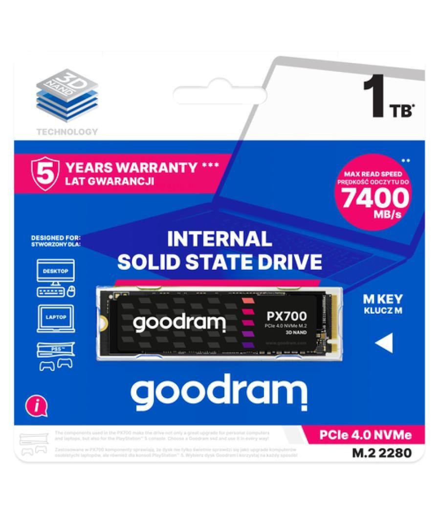 Goodram PX700 SSD SSDPR-PX700-01T-80 unidad de estado sólido M.2 1,02 TB PCI Express 4.0 3D NAND NVMe