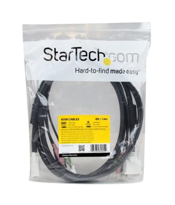 StarTech.com Cable KVM 4 en 1 de 1,8m con DVI USB Audio y Micrófono