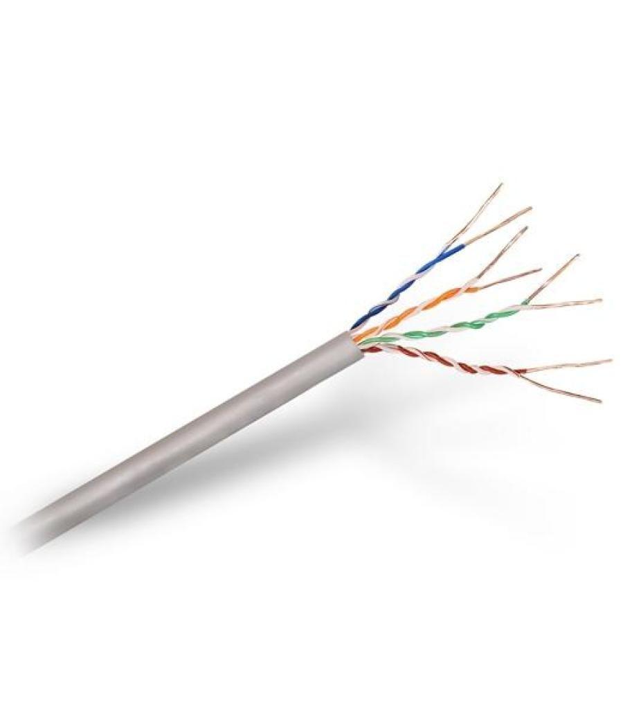 Aisens bobina de cable de red rj45 cat.5e utp rígido awg24 para instalación gris 305m